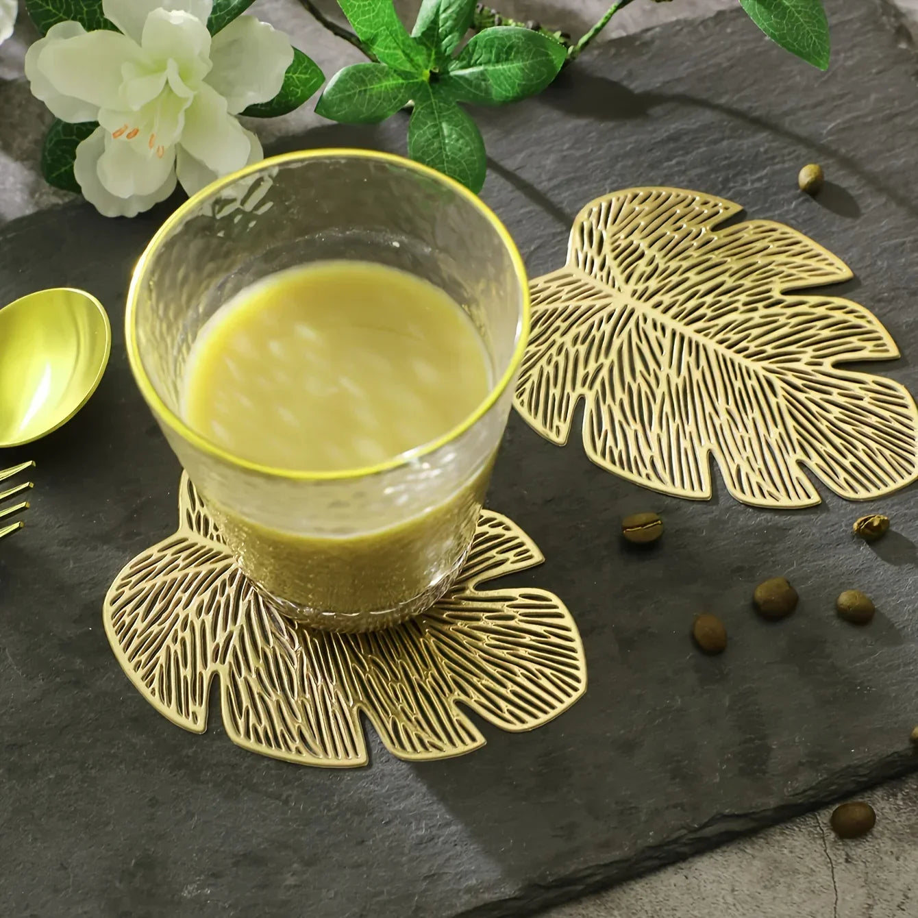 Coasters - Banana Leaf Ceramic Set