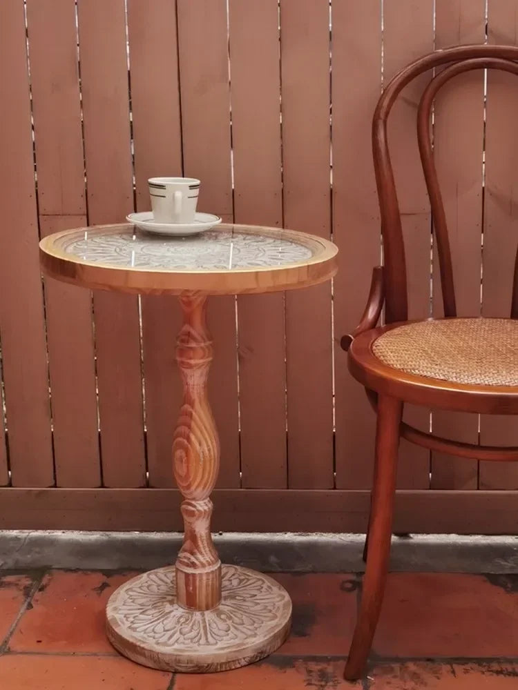 Coffee Table - Small Round Wooden