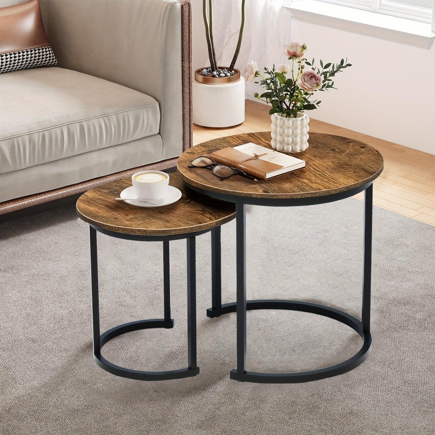 Coffee Table - Wood Grain Wooden Round