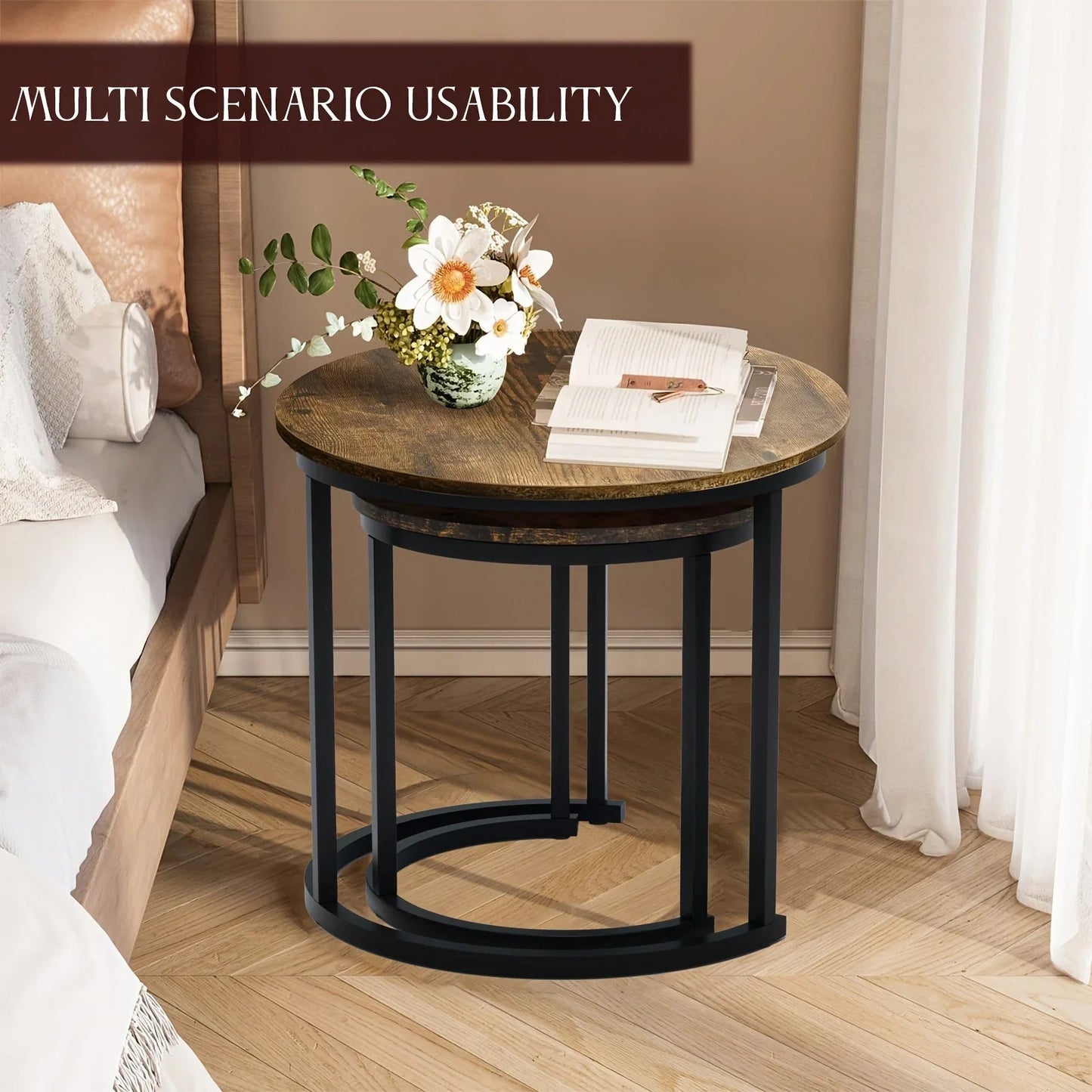 Coffee Table - Wood Grain Wooden Round