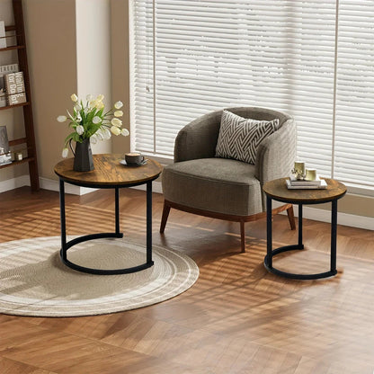 Coffee Table - Wood Grain Wooden Round