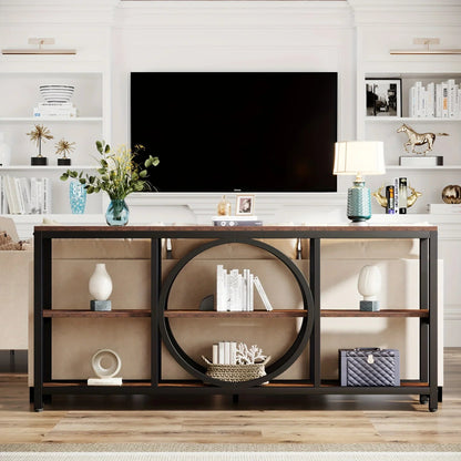 Console Table - 3 Tier Wood Metal Long