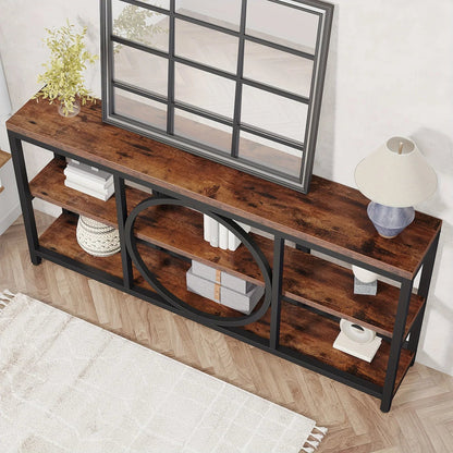 Console Table - 3 Tier Wood Metal Long