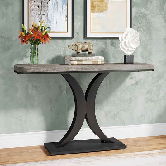 Console Table - Geometric Gray 40 Inch