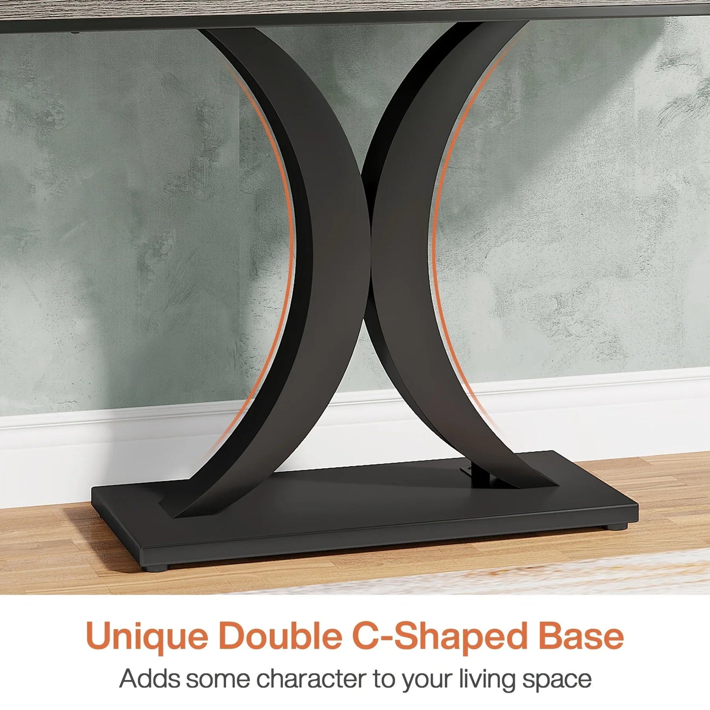 Console Table - Geometric Gray 40 Inch