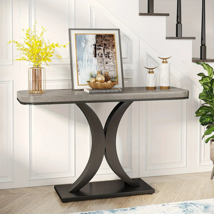 Console Table - Geometric Gray 40 Inch