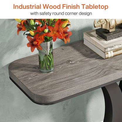 Console Table - Geometric Gray 40 Inch
