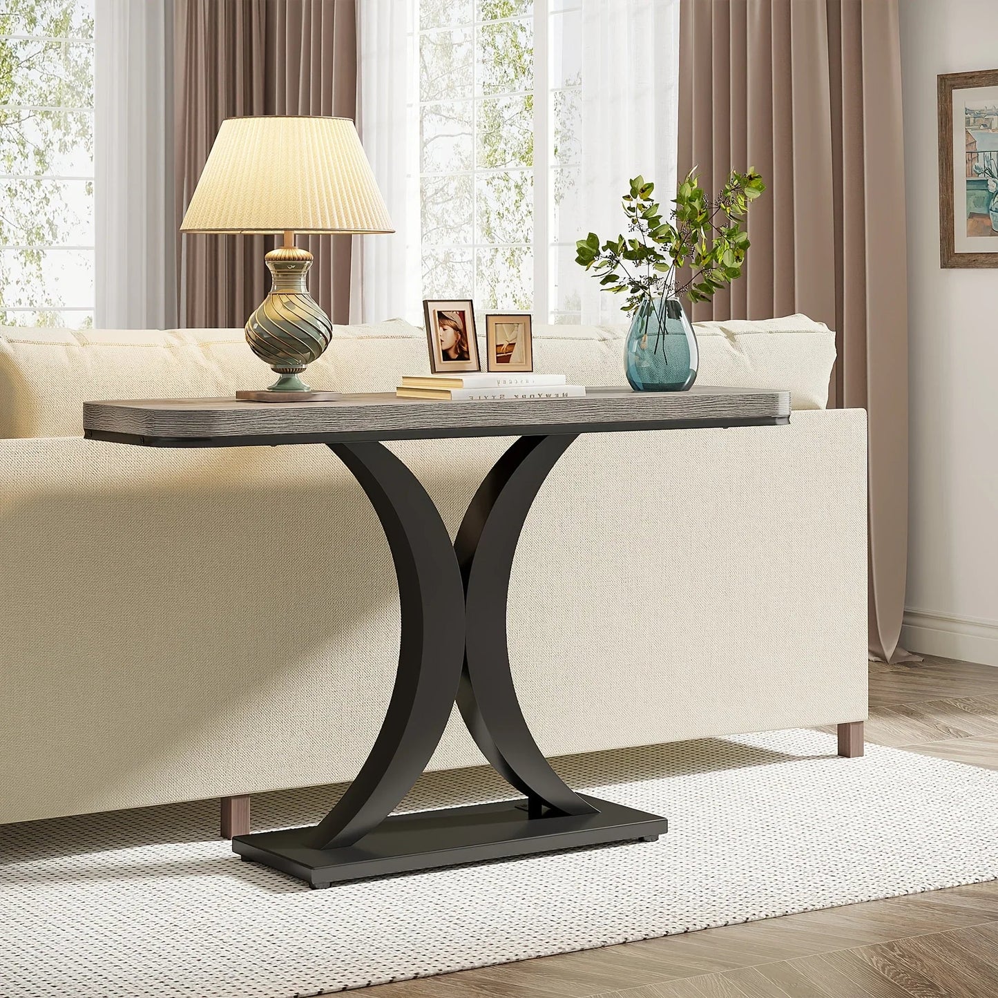 Console Table - Geometric Gray 40 Inch