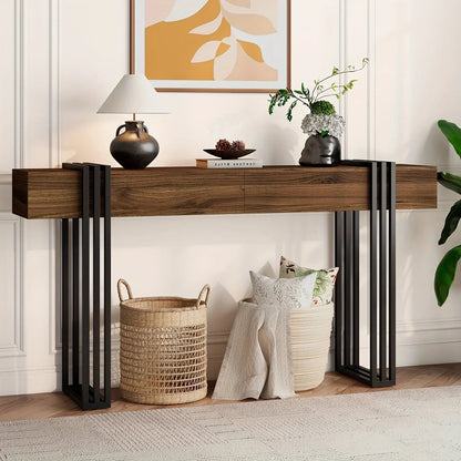 Console Table - Industrial Metal Narrow