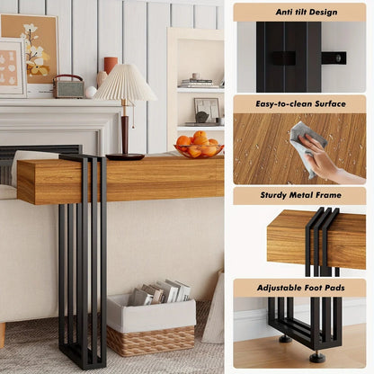Console Table - Industrial Metal Narrow