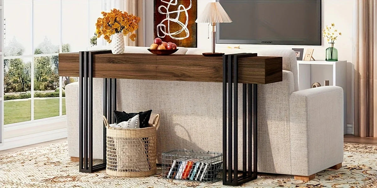 Console Table - Industrial Metal Narrow