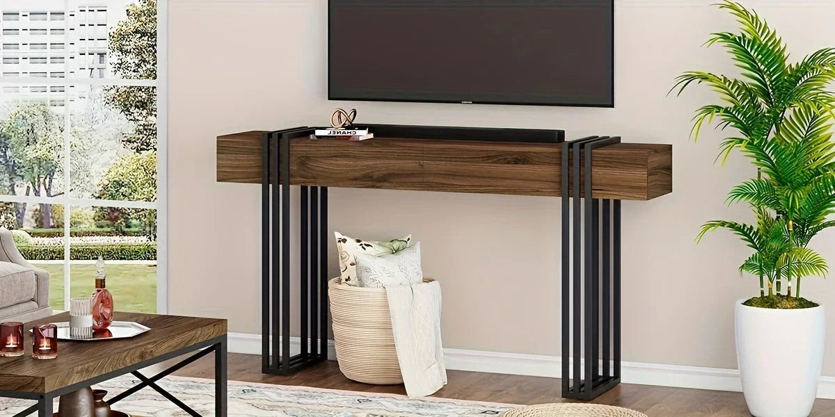 Console Table - Industrial Metal Narrow