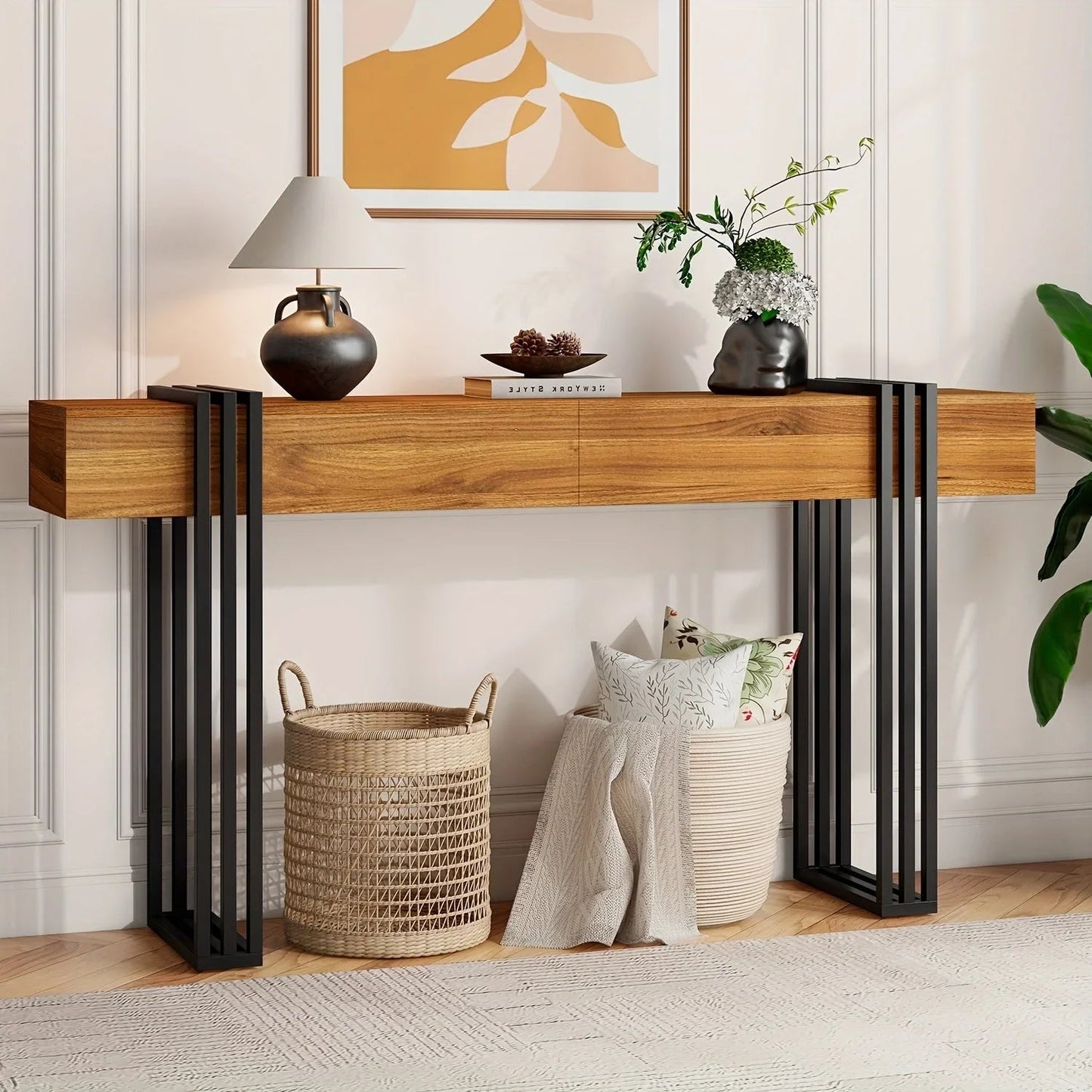 Console Table - Industrial Metal Narrow