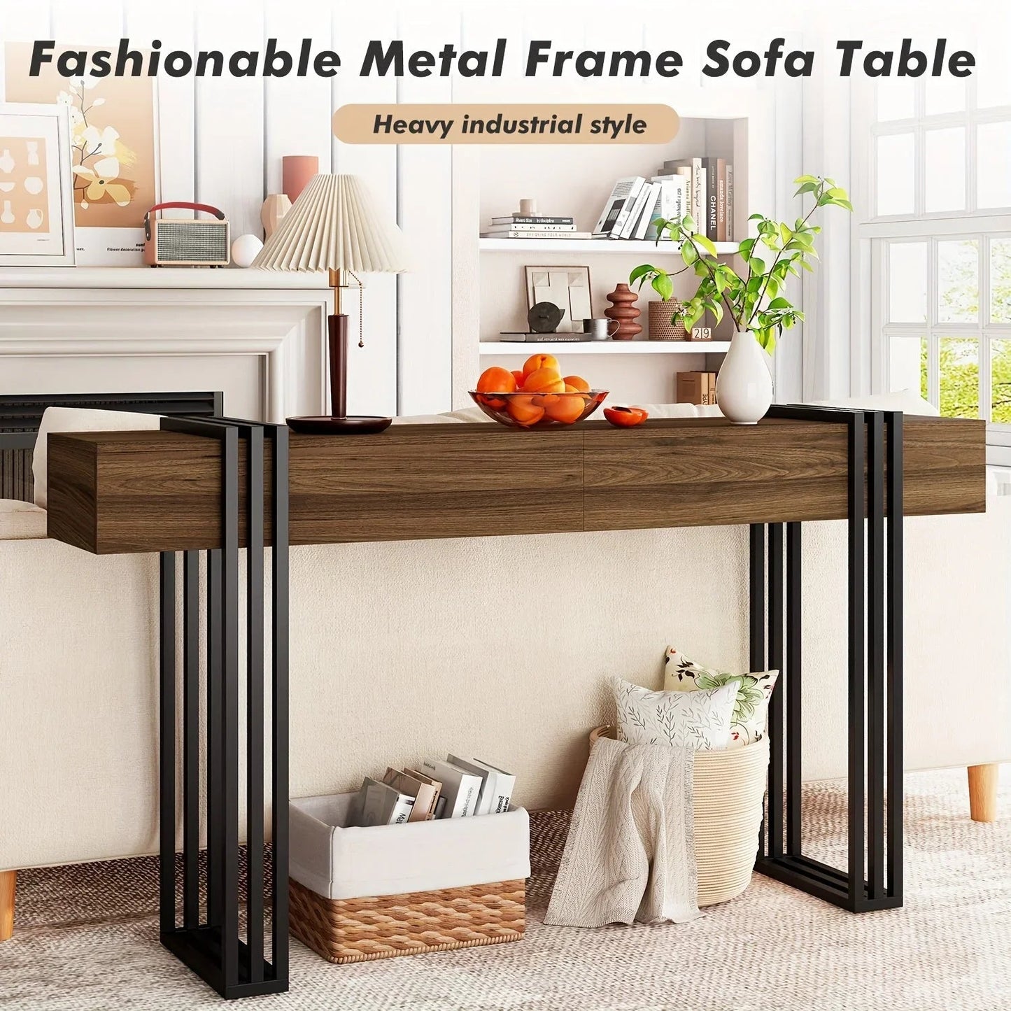 Console Table - Industrial Metal Narrow