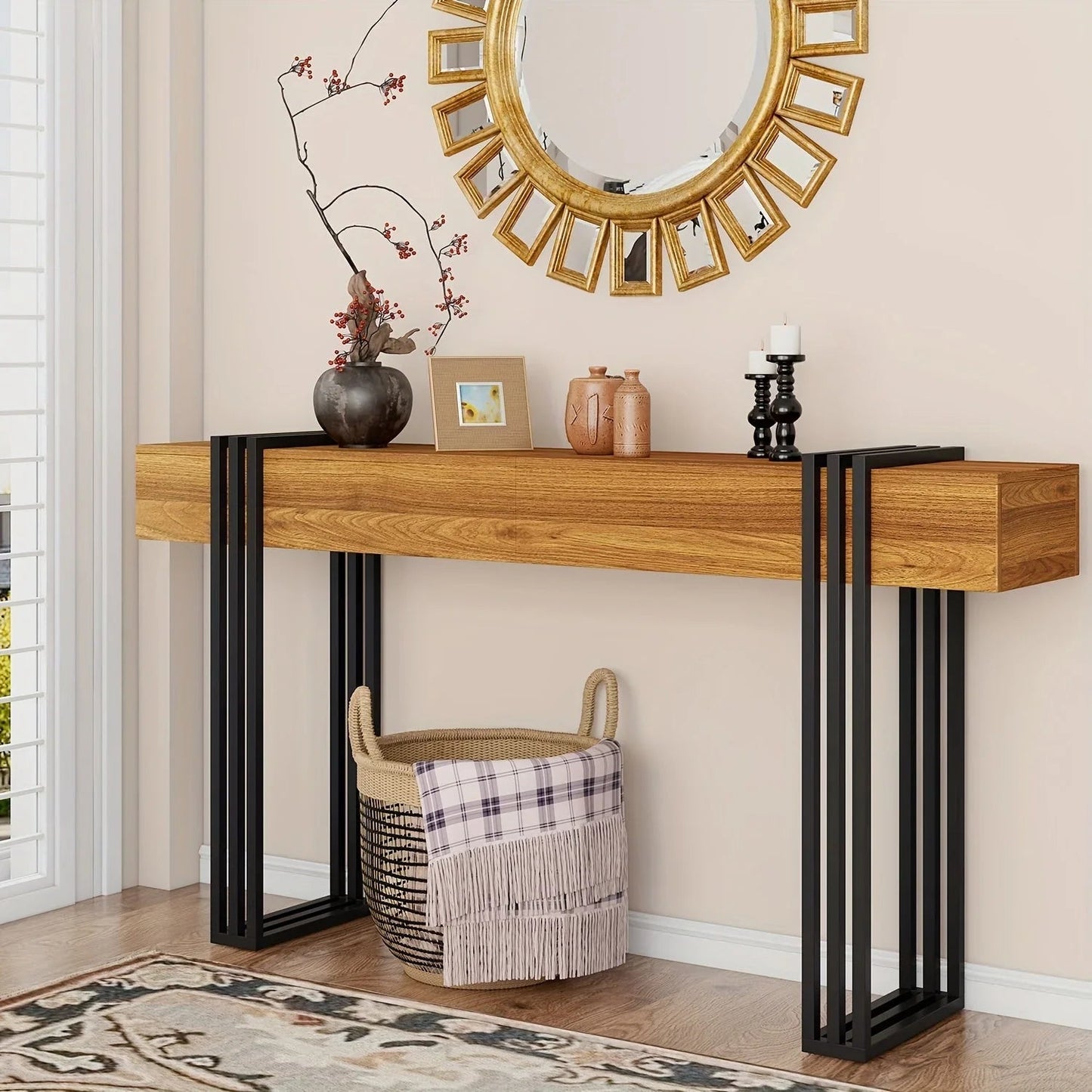 Console Table - Industrial Metal Narrow