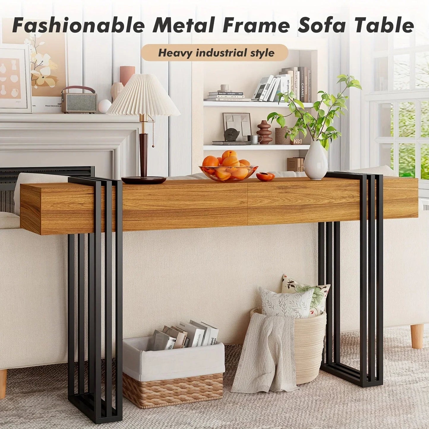 Console Table - Industrial Metal Narrow