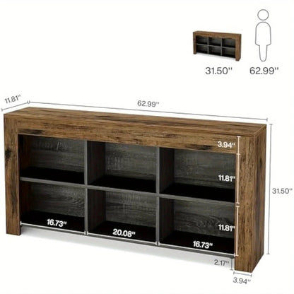 Console Table - Rustic Wood 63-Inch