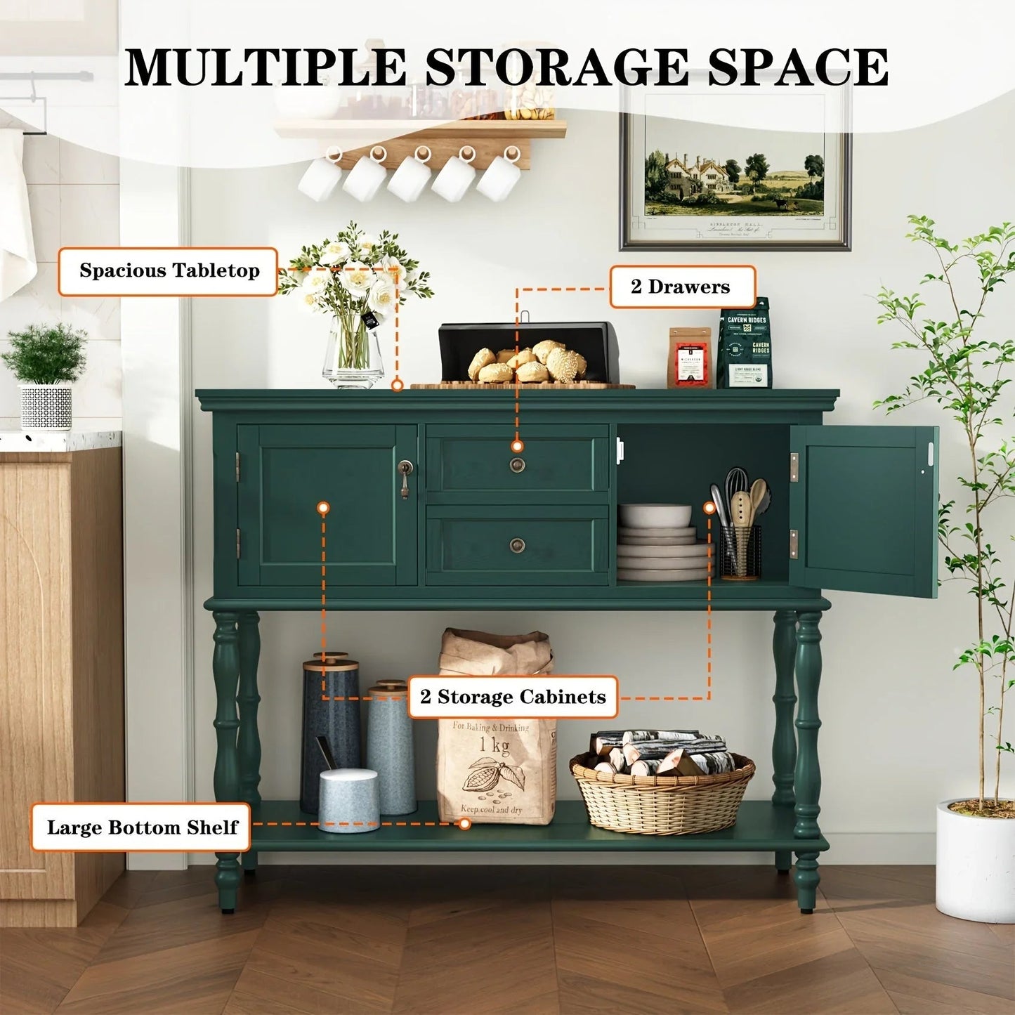 Console Table - Storage Wood
