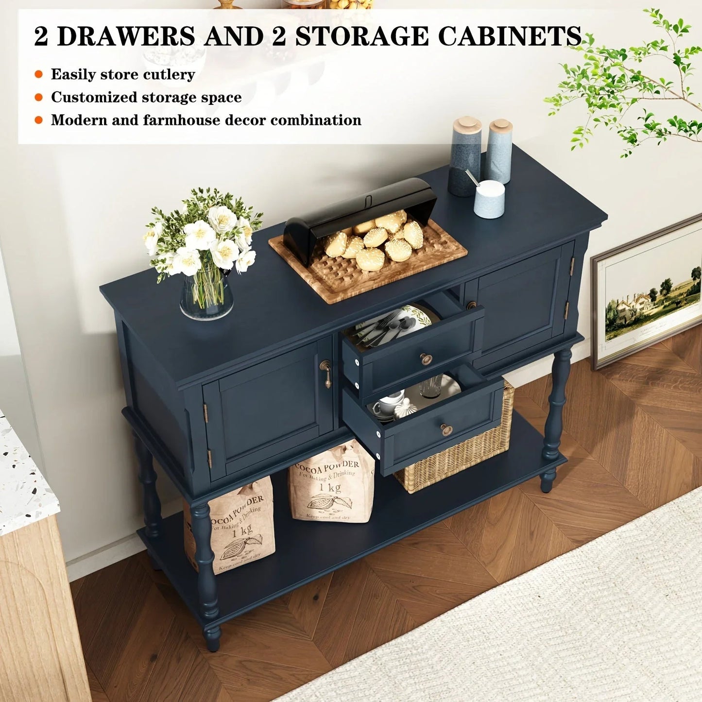 Console Table - Storage Wood