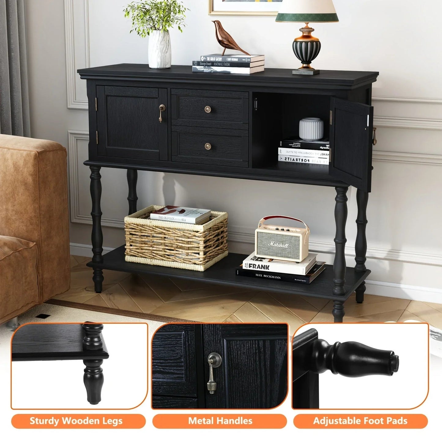 Console Table - Storage Wood