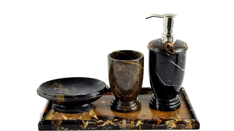 Covered Toothrbush Holder of Michelangelo Marble