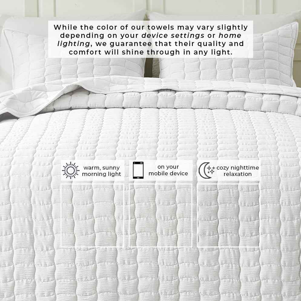 Gauze-Inspired Texture Quilt Set - Wave Stitch Collection