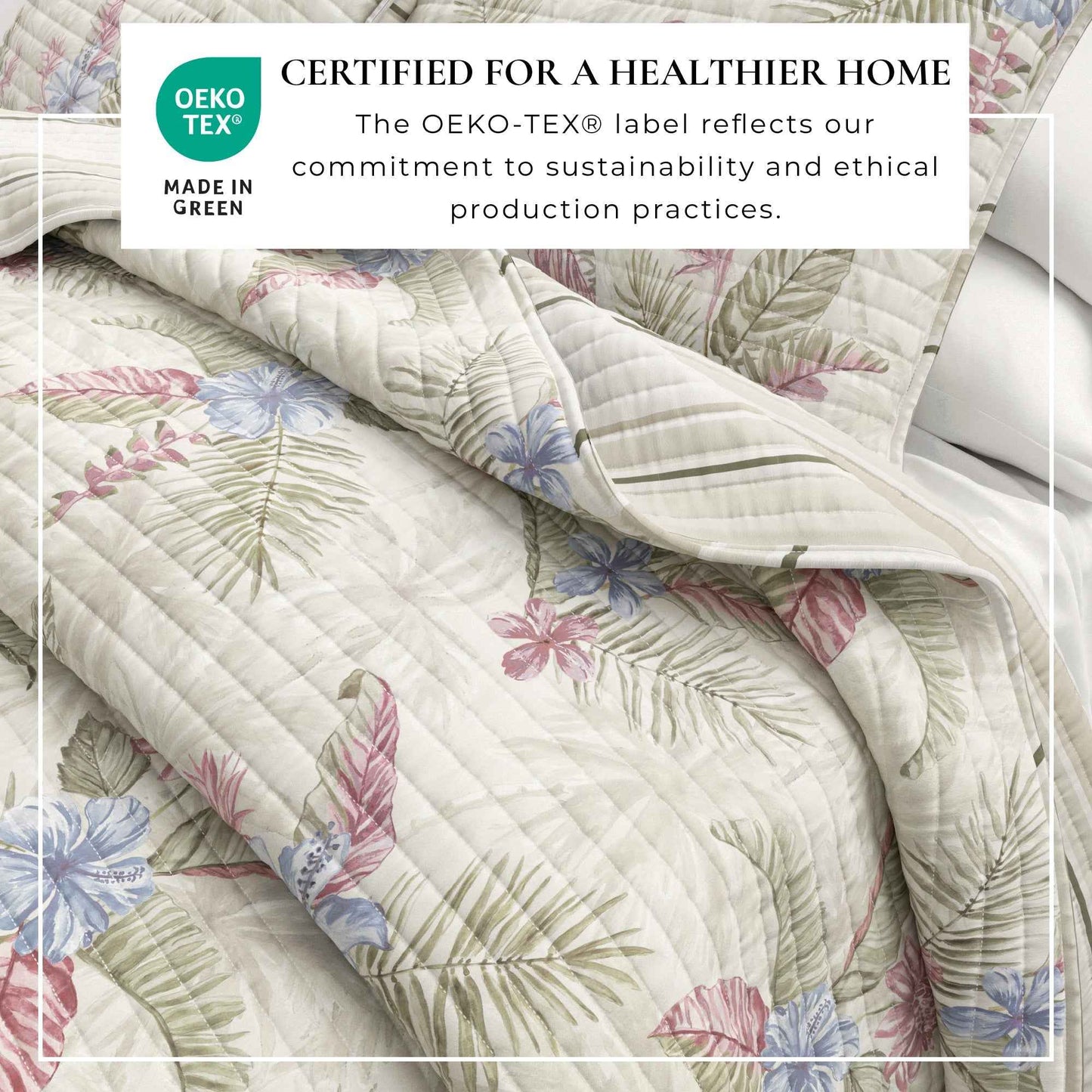 Floral Printed Cotton Quilt Set - Mendocino Collection