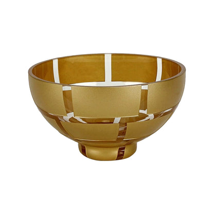 Crystal Glass Bowl with Genuine Antique Gold Leaf Wall - PoshaBella
