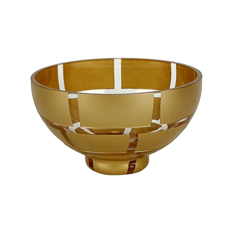 Crystal Glass Bowl with Genuine Antique Gold Leaf Wall