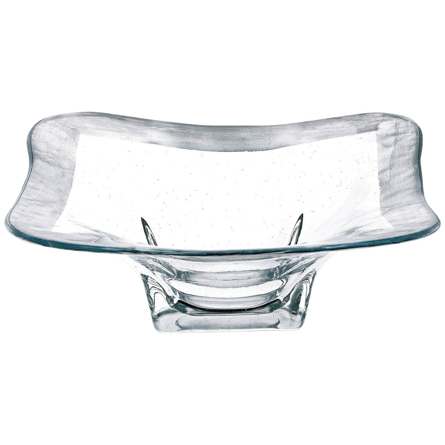 Crystal Square Bowl with Silver Leaf Pattern - PoshaBella