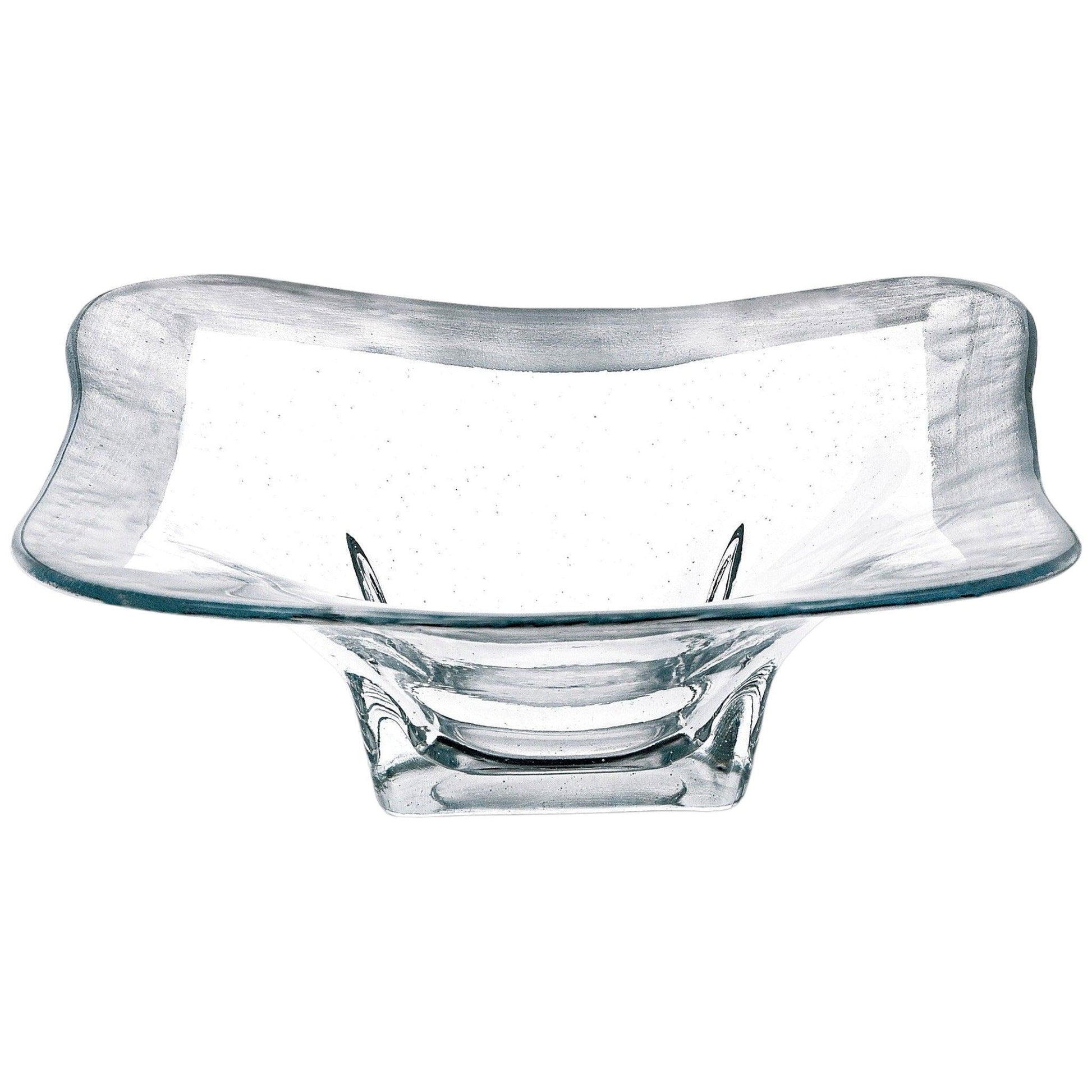 Crystal Square Bowl with Silver Leaf Pattern - PoshaBella