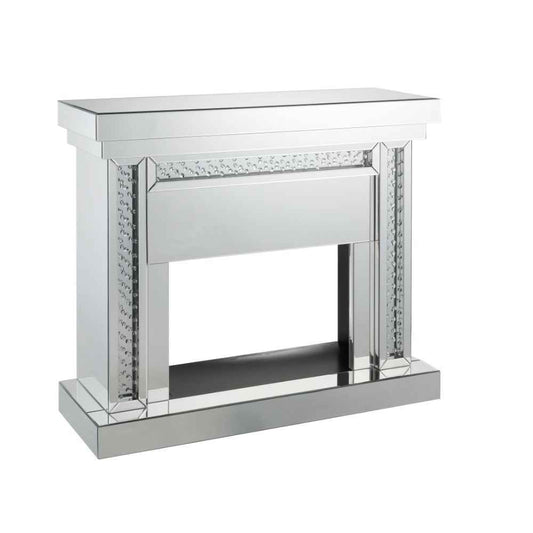 Nysa - 42" Fireplace - Mirrored & Faux Crystals