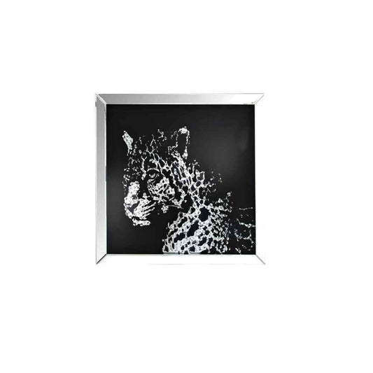 Talisha - Wall Art - Mirrored & Faux Crystal Leopard