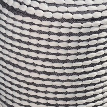 River Handcrafted Cylindrical Pouf in Water Resistant Fabric