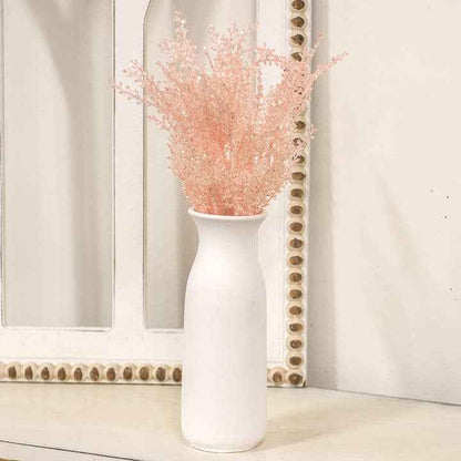 White Ceramic Tall Vase 9.25-Inch Decorative Tabletop Floral Display