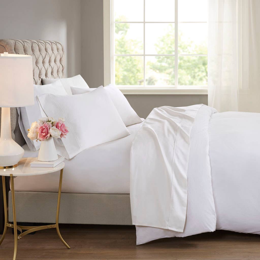 Olliix - Cooling 600 Thread Count 4 Pieces Cotton Sheets Set - PoshaBella