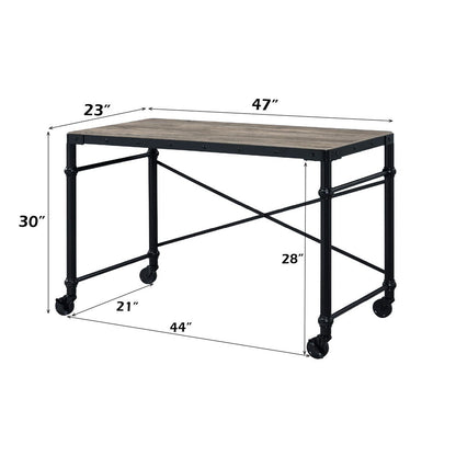 Oklarth - Writing Desk - Rustic Oak & Black