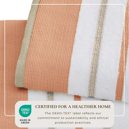 Decorative Cotton Stripe Bath Towel Set - Noelle Collection