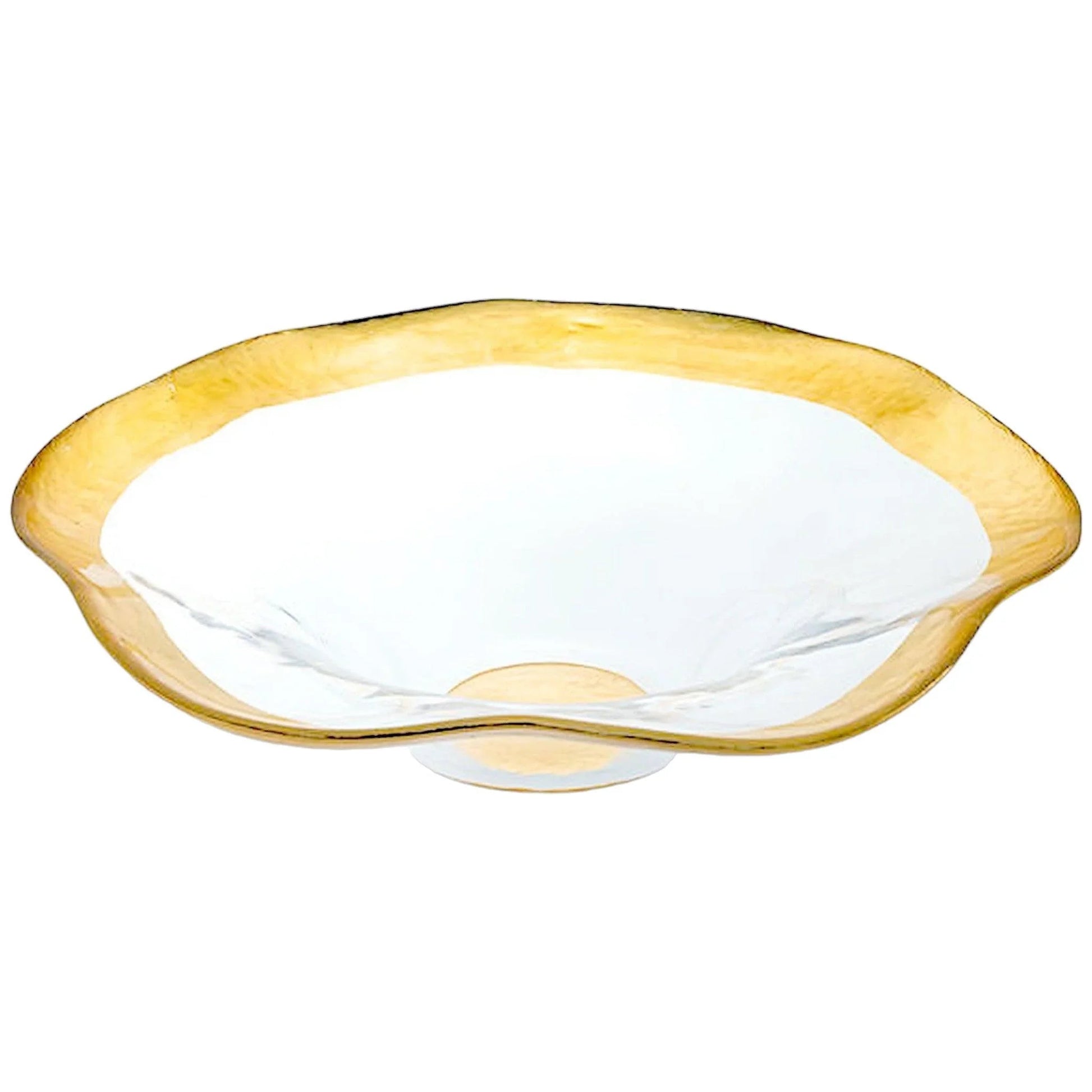 Decorative Bowl - Genuine Gold Leaf Plated 8-inch Wave Bowl - PoshaBella