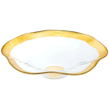 Decorative Bowl - Genuine Gold Leaf Plated 8-inch Wave Bowl - PoshaBella