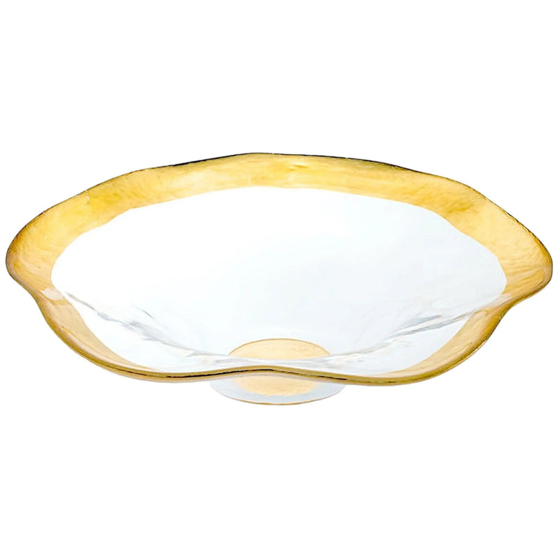 Decorative Bowl - Genuine Gold Leaf Plated 8-inch Wave Bowl