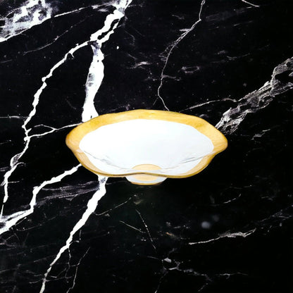 Decorative Bowl - Genuine Gold Leaf Plated 8-inch Wave Bowl - PoshaBella