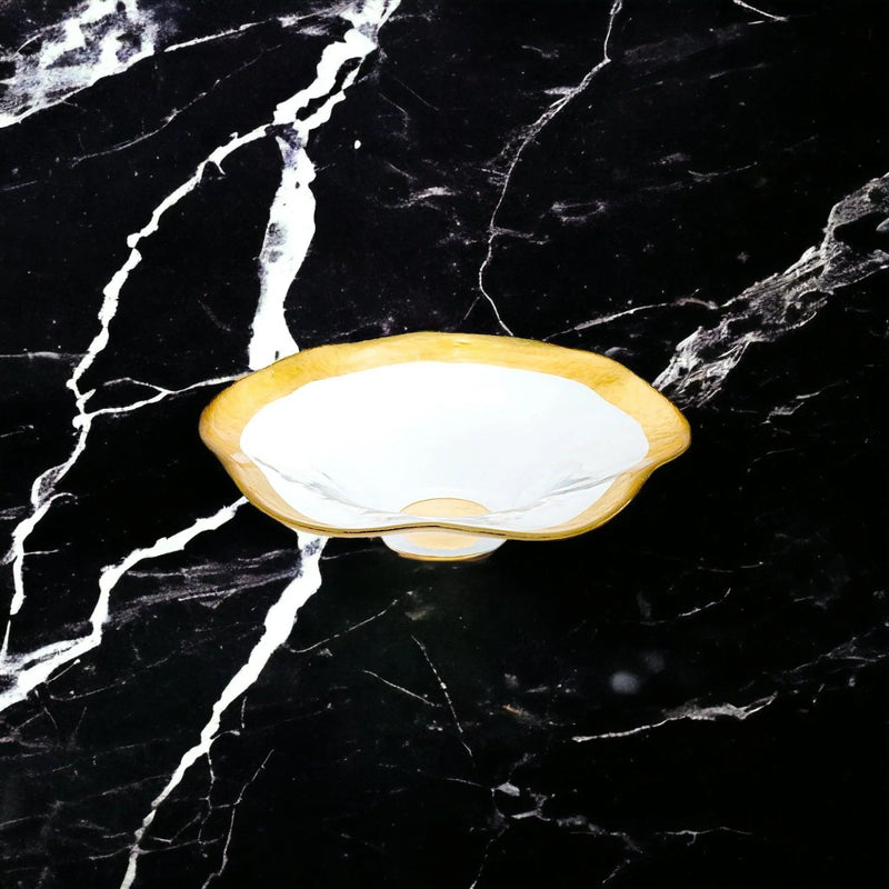 Decorative Bowl - Genuine Gold Leaf Plated 8-inch Wave Bowl