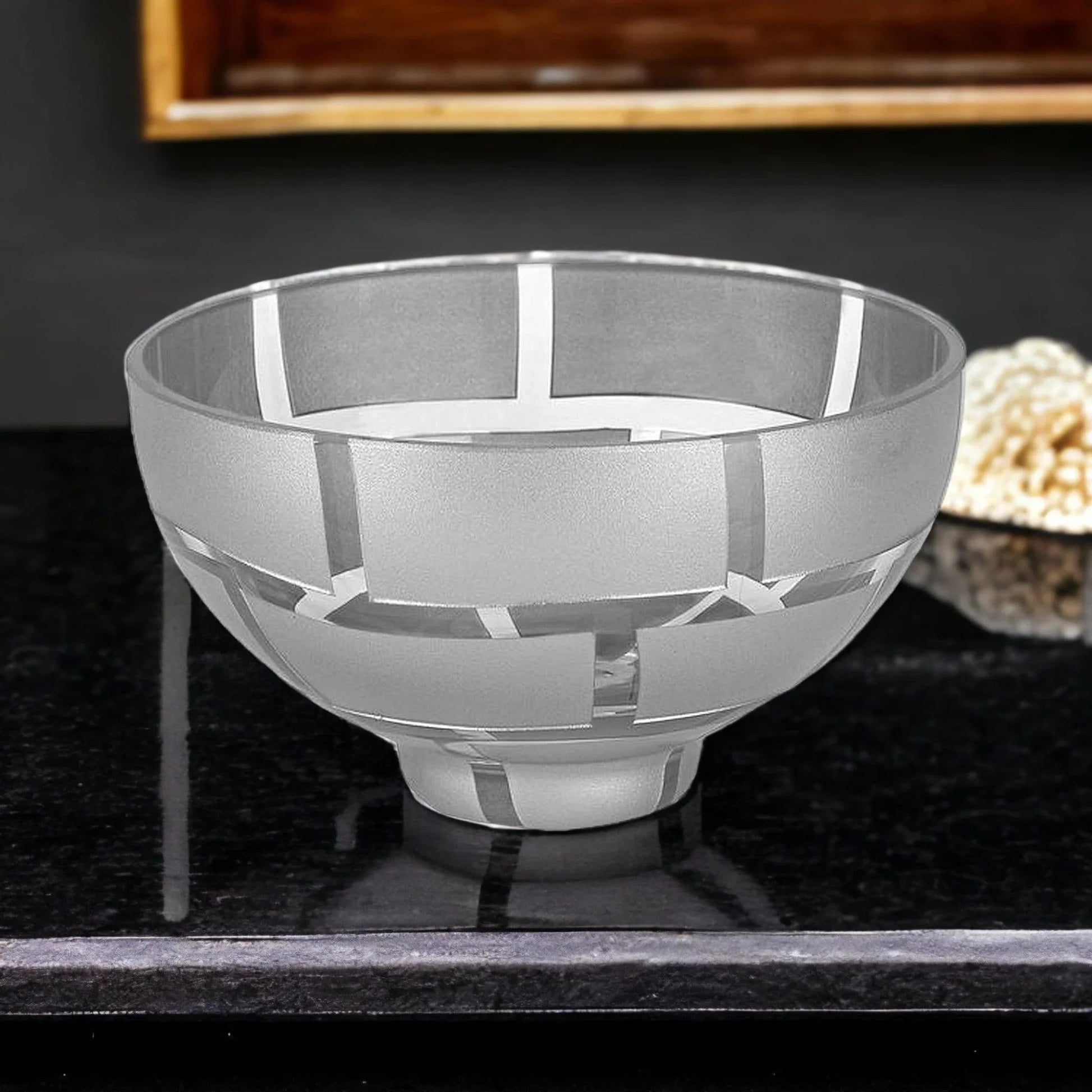 Decorative Crystal Bowl with Genuine Silver Leaf Pattern - PoshaBella