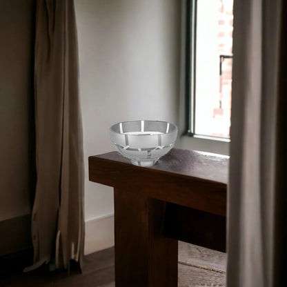 Decorative Crystal Bowl with Genuine Silver Leaf Pattern - PoshaBella