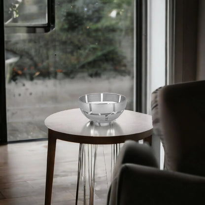Decorative Crystal Bowl with Genuine Silver Leaf Pattern - PoshaBella