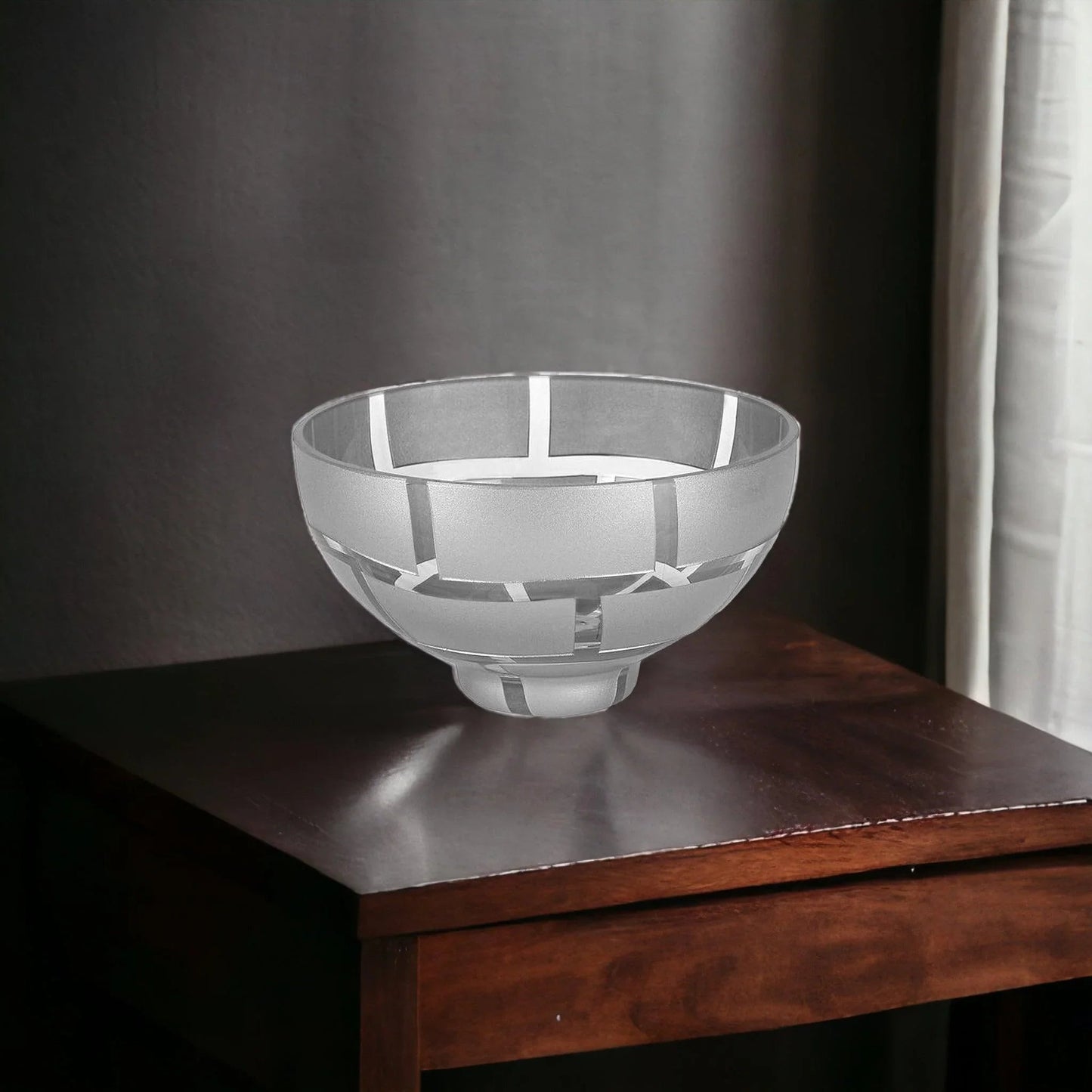 Decorative Crystal Bowl with Genuine Silver Leaf Pattern - PoshaBella