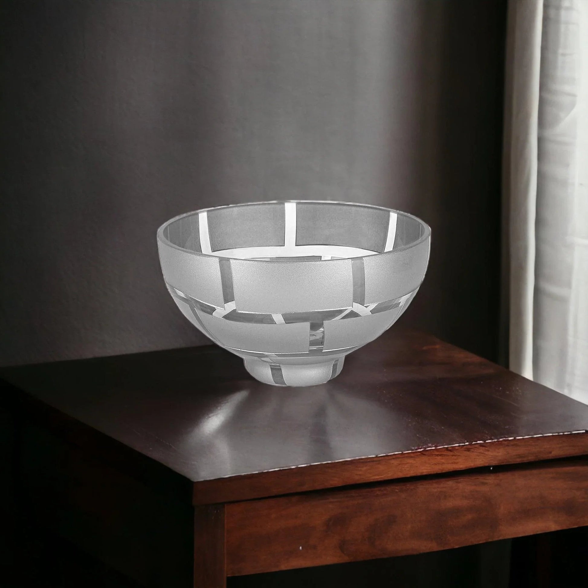 Decorative Crystal Bowl with Genuine Silver Leaf Pattern - PoshaBella