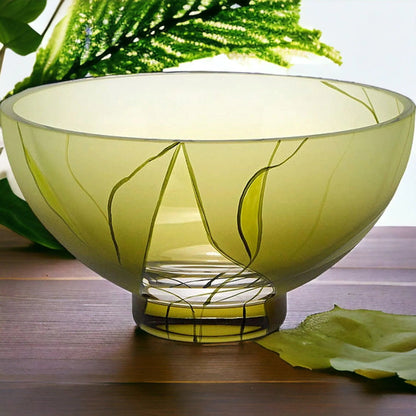 Decorative Fruit Bowl - Evergreen Crystal Glass - PoshaBella