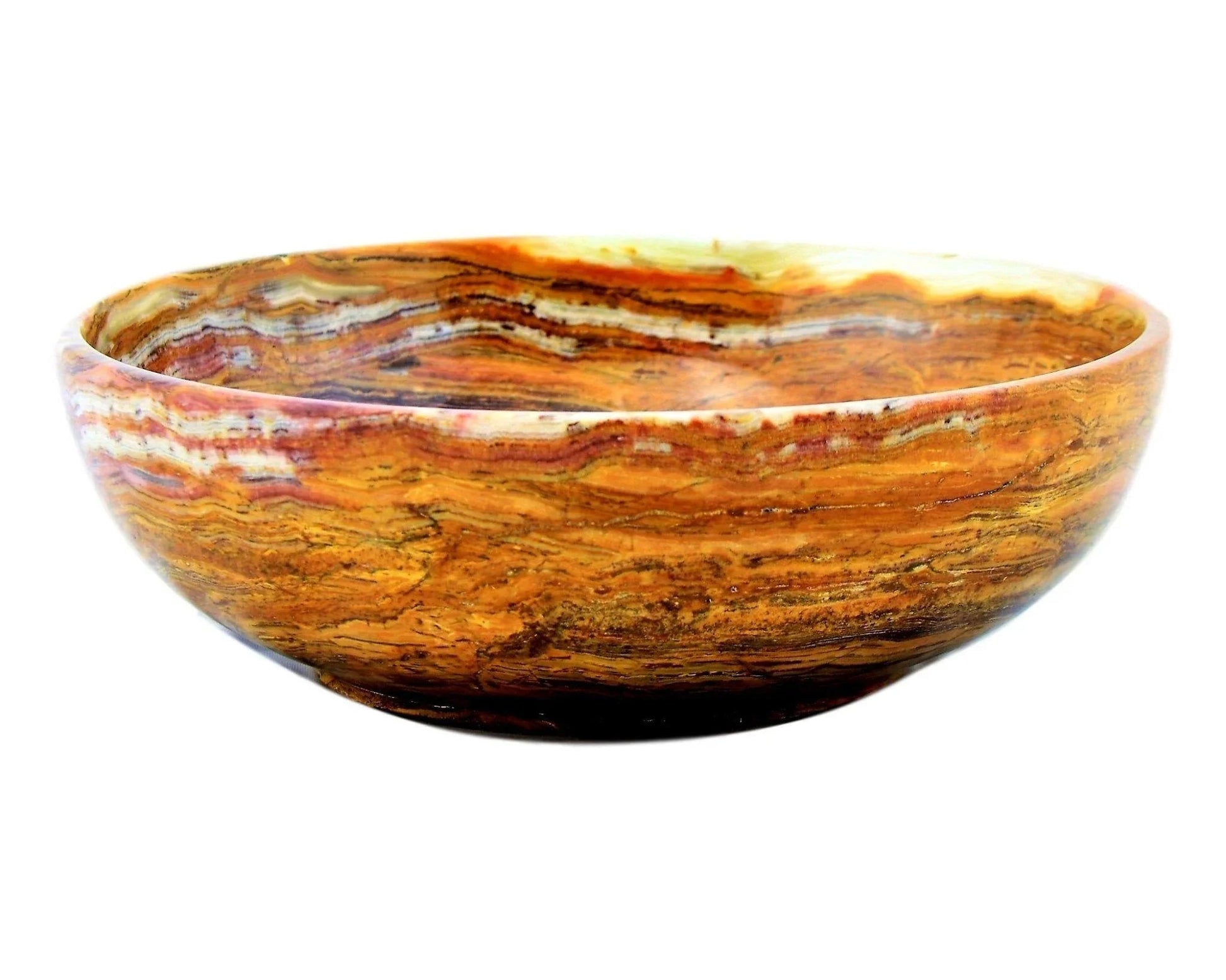 Decorative Fruit Bowl of Multi Brown Onyx - PoshaBella